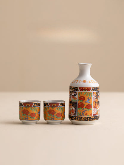 Gohobi Japanese Hasama Burnt Ceramic Hip Flask Set Tea Set Sake Set