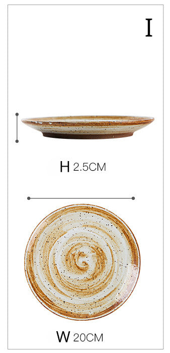 Gohobi Coarse Pottery Tableware Set - Retro Creative Rice Bowl