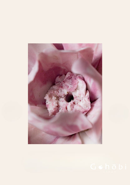 Gohobi Handmade Floral Incense Holder 010 - Purple and Pink Peony