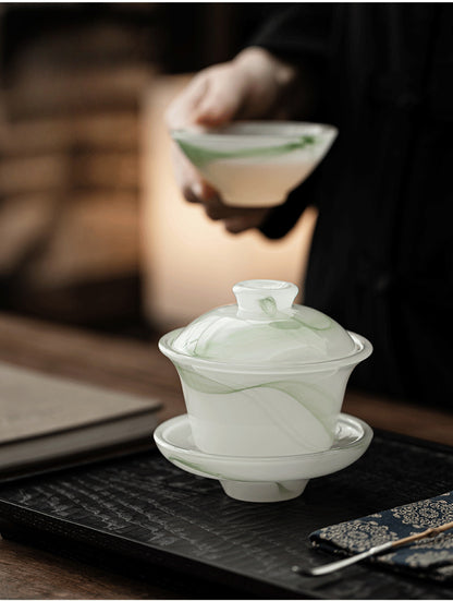 Gohobi Ancient Glazed Three-Talented Cover Gaiwan