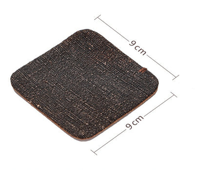 Gohobi Xiangyun Silk Tea Coaster – Handmade Tussah Silk Square Tea Mat Heat Insulation Pad