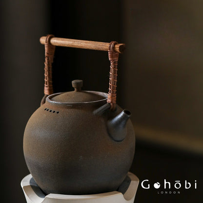 Gohobi Jingdezhen Firewood-Fired Teapot – Raw Ore Old Rock Mud Collector Kettle (1000ml)