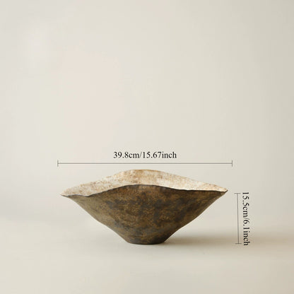 Gohobi Japanese Wabi-Sabi Lotus Leaf Ceramic Plate – Decorative Flower and Fruit Dish