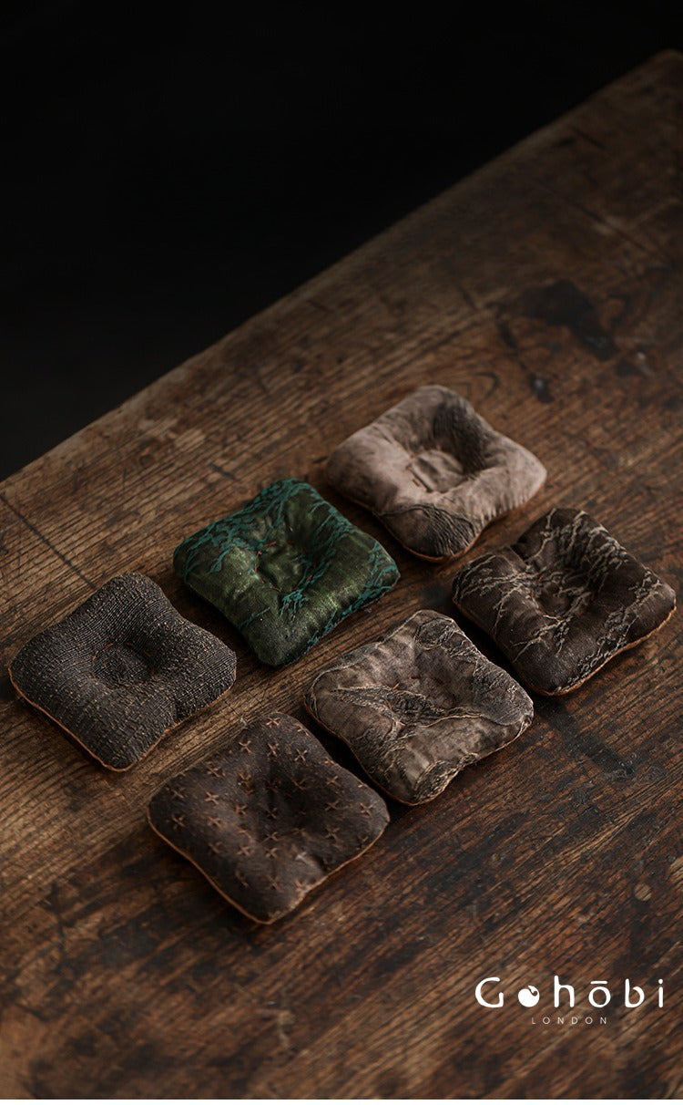 Gohobi Fragrant Cloud Silk Tea Coaster – Handmade Fabric Tea Mat for Gongfu Tea Set