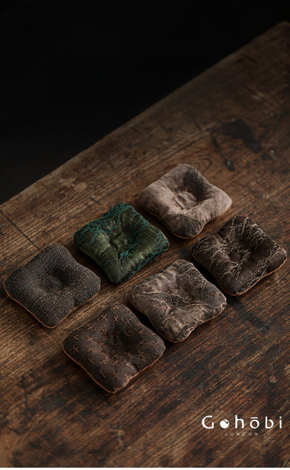 Gohobi Fragrant Cloud Silk Tea Coaster – Handmade Fabric Tea Mat for Gongfu Tea Set
