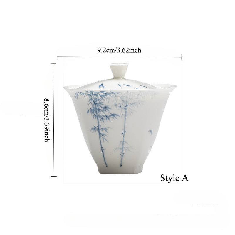 Gohobi Hand-Painted Bamboo Celadon Gaiwan