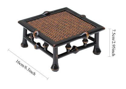 Gohobi Handmade Bamboo Display Table – Retro Tea Set Storage Shelf & Decorative Base