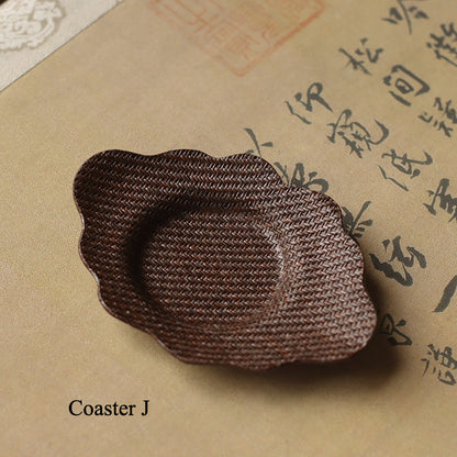 Gohobi Handmade Bamboo Cup Coasters Placemats – Rattan Tea Coaster Heat Insulation Pad