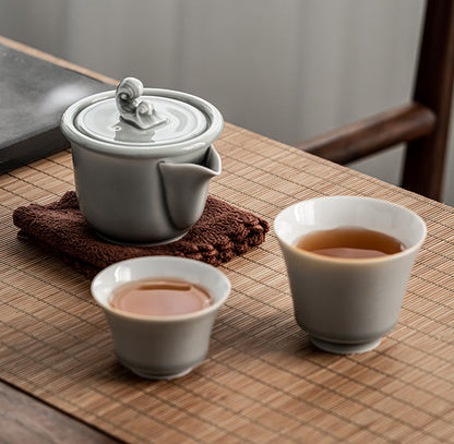 Gohobi Japanese Style Ice Grey Gaiwan Tea Set 003