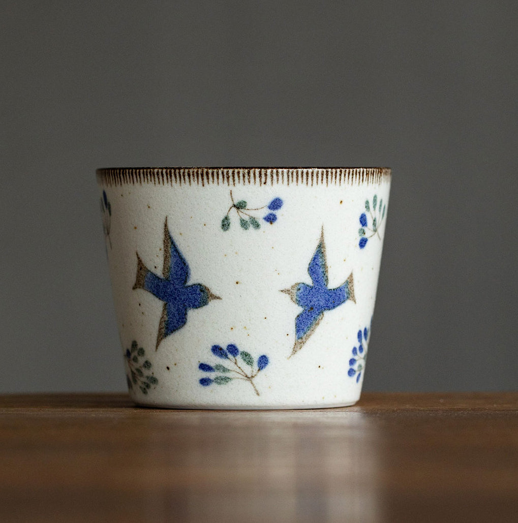 Gohobi Japanese Mino-Fired Squirrel Swallow Ceramic Cups