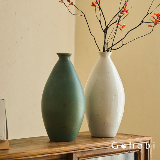 Gohobi Medieval Retro Ceramic Vase – Handmade Decorative Flower Vase for Home and Living Room