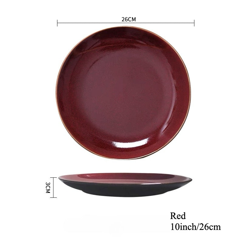 Gohobi Kiln-Change Ceramic Flat Dining Plate