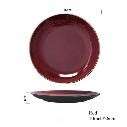 Gohobi Kiln-Change Ceramic Flat Dining Plate