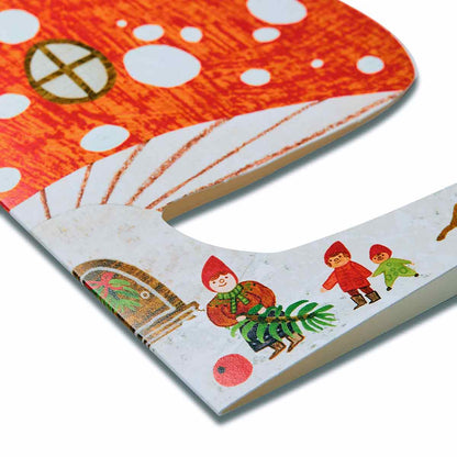Mortlake Papers Snowy Mushroom Card | Christmas Card | Toadstool Card | Greeting Card [Made in the UK]