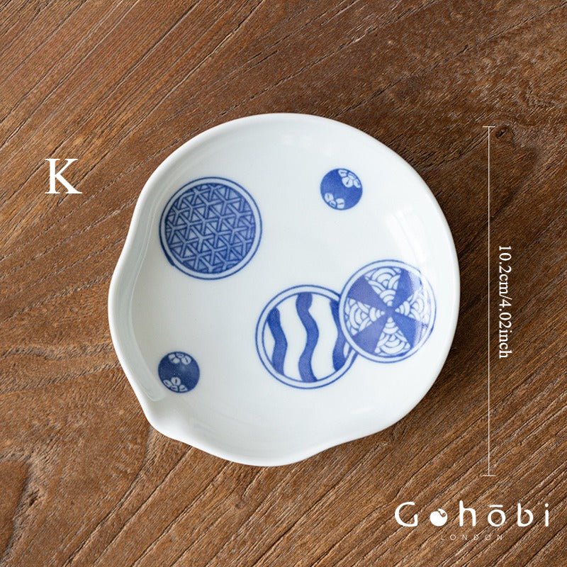 Gohobi Japanese Hosami Yaki Blue & White Small Bowl Set [Made in Japan] – Six-Piece Gift Box
