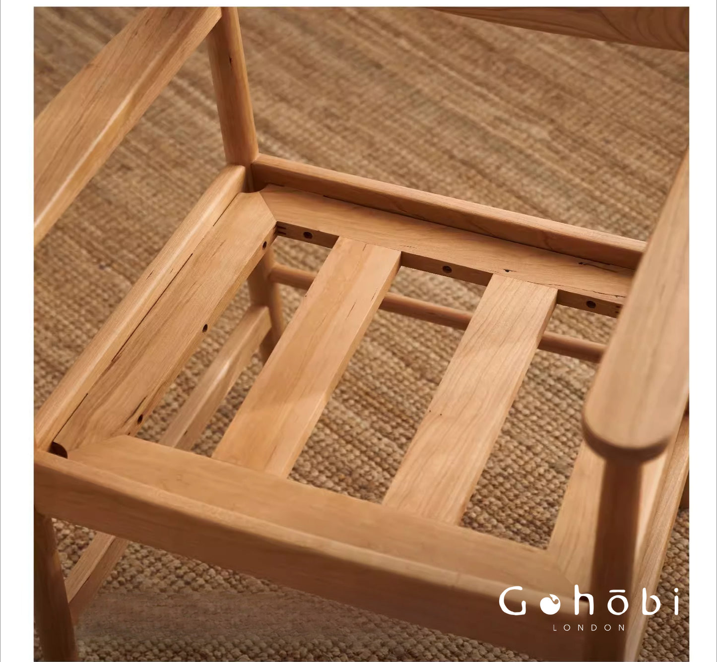 Gohobi Handmade Solid Wood Curved Armchair – Study Chair Office Seat Leisure Home Bedroom Chair | FSC Certified Furniture