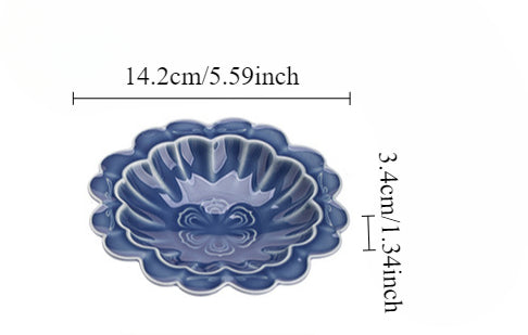 Gohobi, petite assiette de fruits glacés japonais traditionnels - Chrysanthème 001