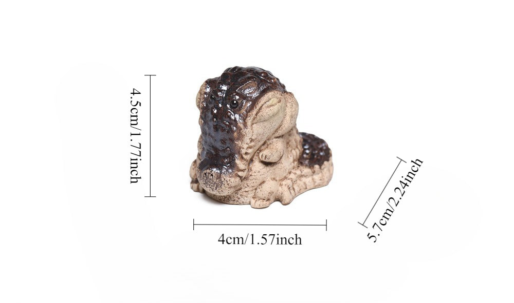 Gohobi Yixing Purple Clay Crocodile Tea Pet – Handmade Wealth Guardian Tea Table Ornament