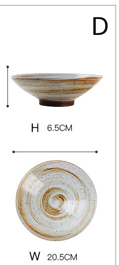 Gohobi Coarse Pottery Tableware Set - Retro Creative Rice Bowl