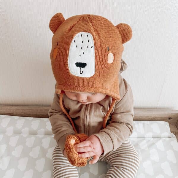 Gohobi x Ziggle Brown Bear Hat and Mittens