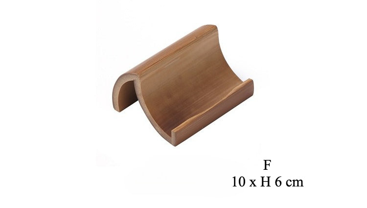 Gohobi Bamboo Pu'er Tea Cake Display Stand – Triangular Easel Shelf for Tea Ceremony Display