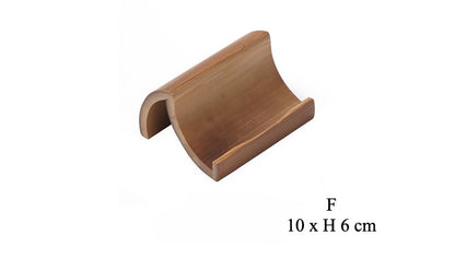 Gohobi Bamboo Pu'er Tea Cake Display Stand – Triangular Easel Shelf for Tea Ceremony Display