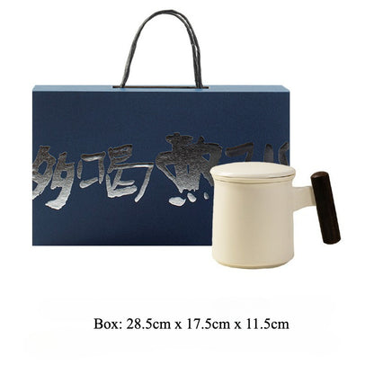 Gohobi Ceramic Office Mug with Infuser and Lid