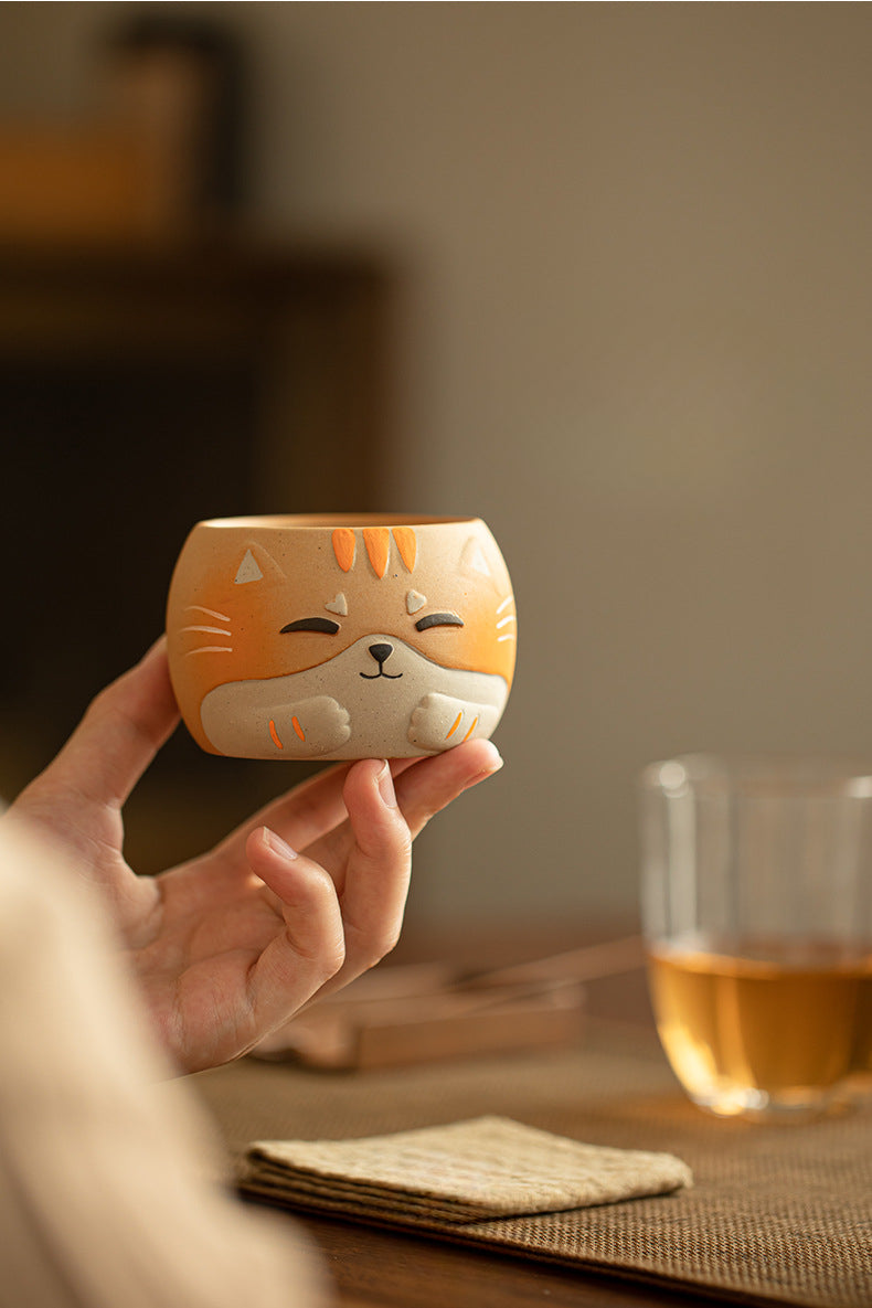 Gohobi Hand-painted Cat Master Tea Cup Coffee Mug