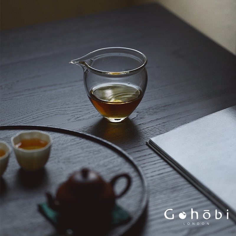 Gohobi Glass Fair Cup with Handle – Heat-Resistant Gongfu Tea Pitcher