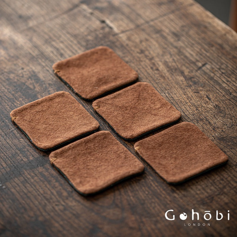 Gohobi Zen Style Tea Coaster – Hand-Sewn Tie-Dye Cloth Heat Insulation Cup Coaster