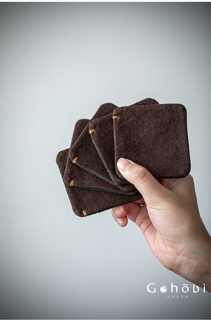 Gohobi Zen Style Tea Coaster – Hand-Sewn Tie-Dye Cloth Heat Insulation Cup Coaster