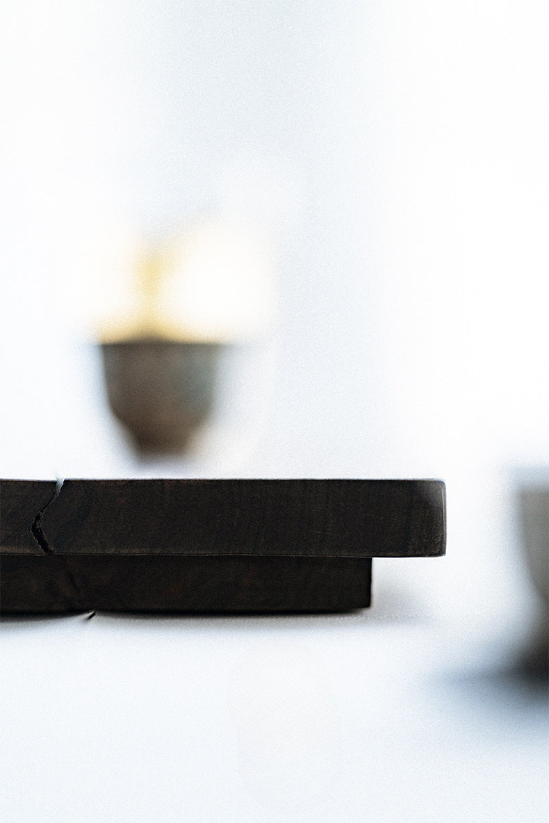 Plateau de service en bois de santal noir de style japonais Gohobi Wabi-Sabi 011