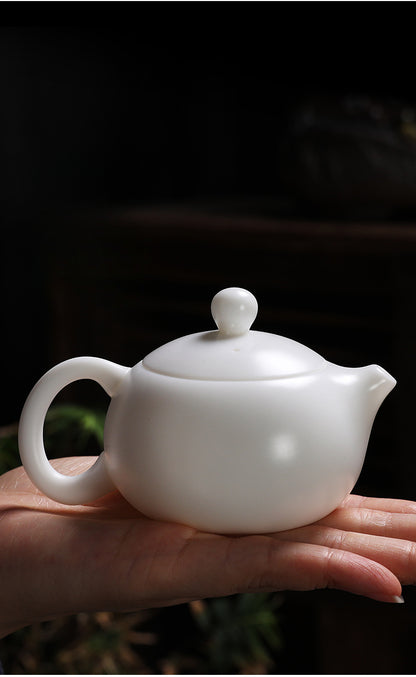 Gohobi Handmade Jade White Ceramic Teaware Teapot Tea cup