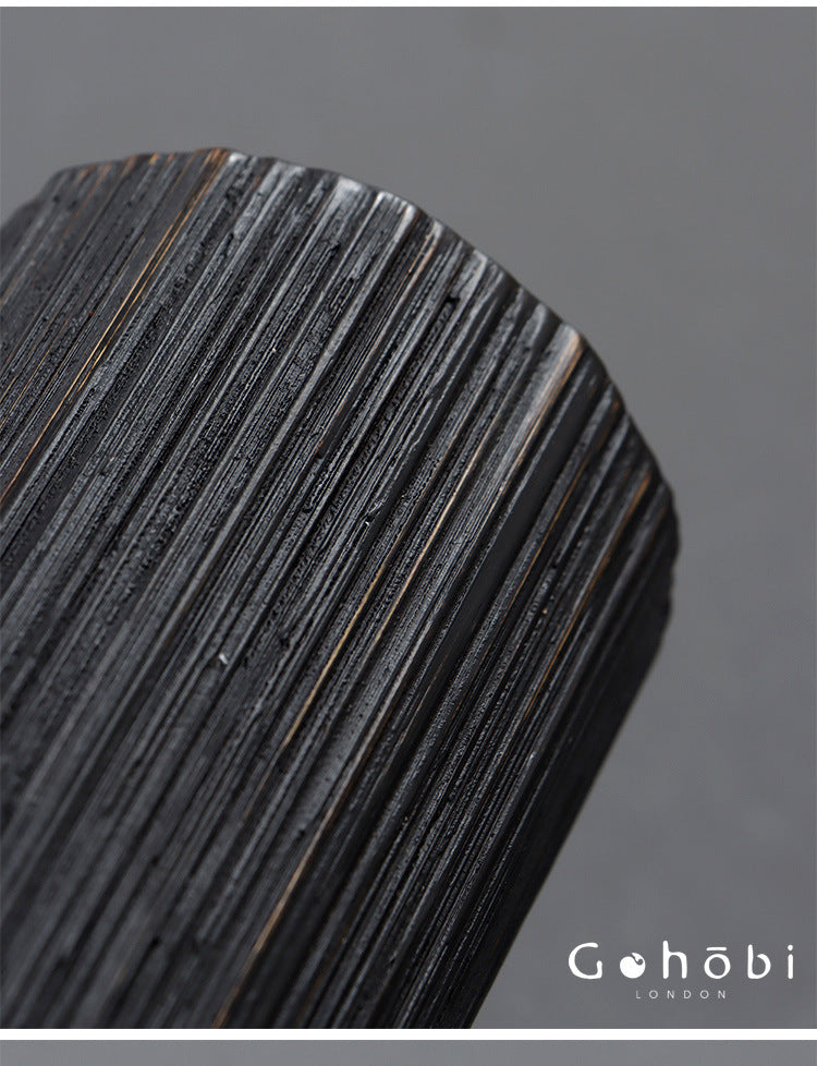 Gohobi Bamboo Woven Tea Cup Holder Basket – Zen Style Tea Set Storage Tube & Chopstick Basket