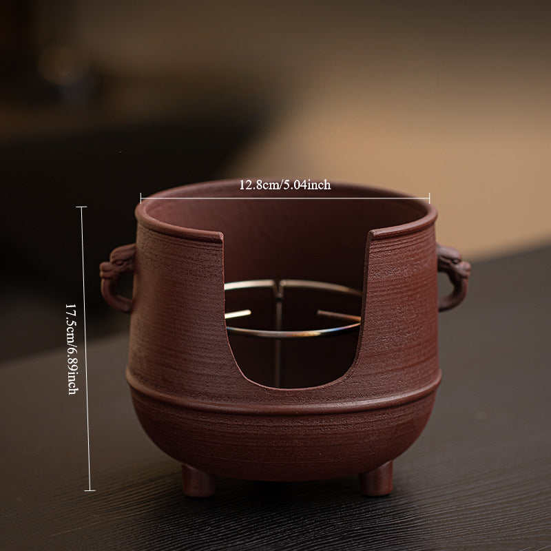 Gohobi Traditional Teapot and Stove Set 003 Old Rock Mud