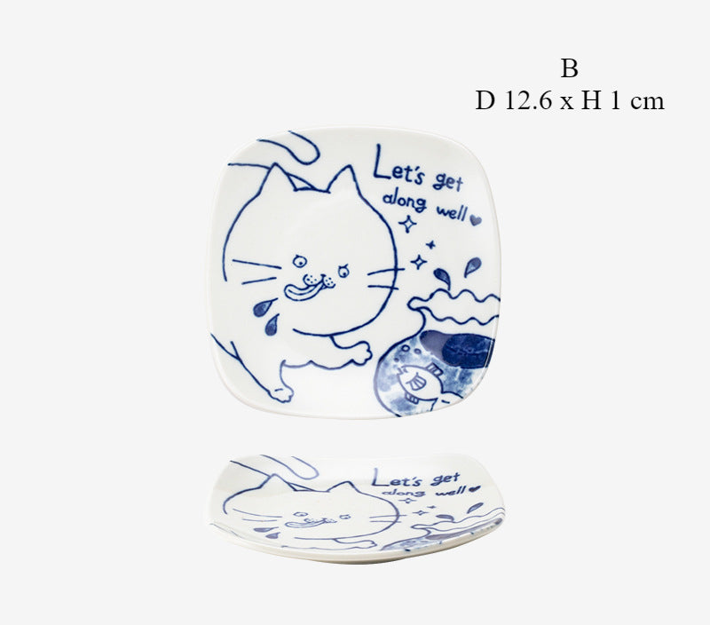 [Made In Japan] Gohobi Japanese Cats Plate