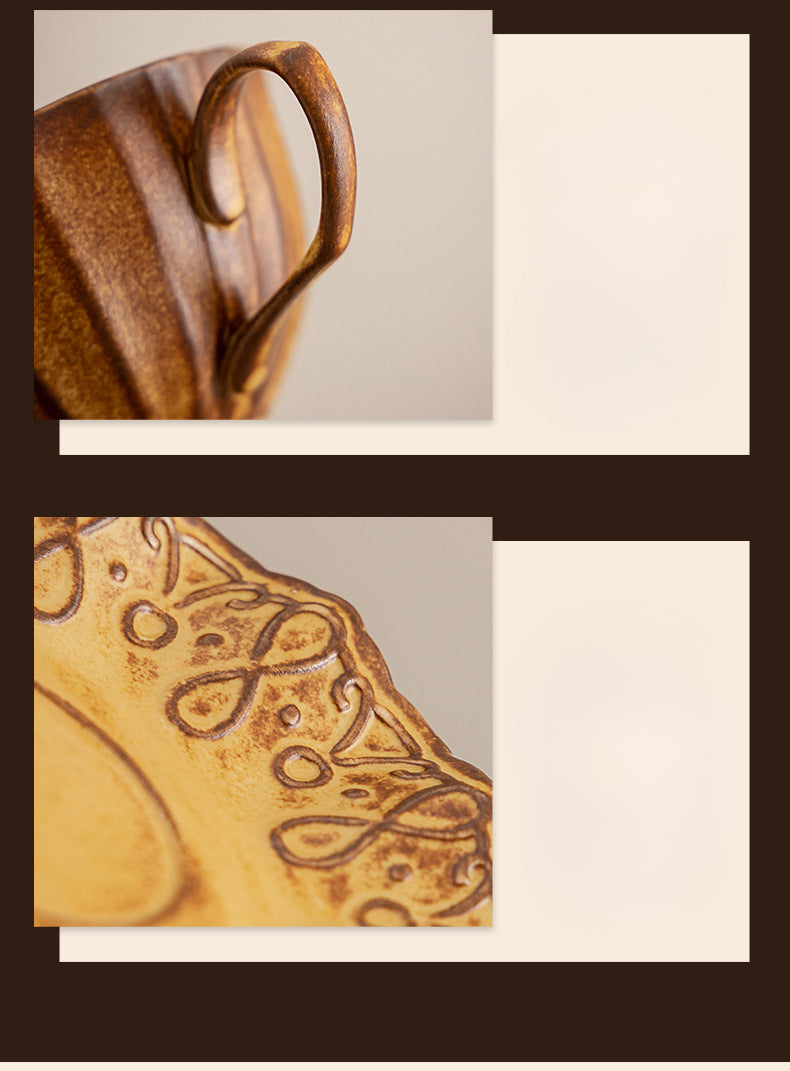 Gohobi Japanese Handmade Coffee Cup with Saucer 009