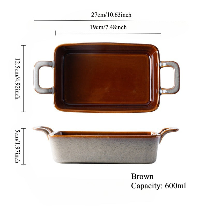 Gohobi Double-Handle Ceramic Baking Dish
