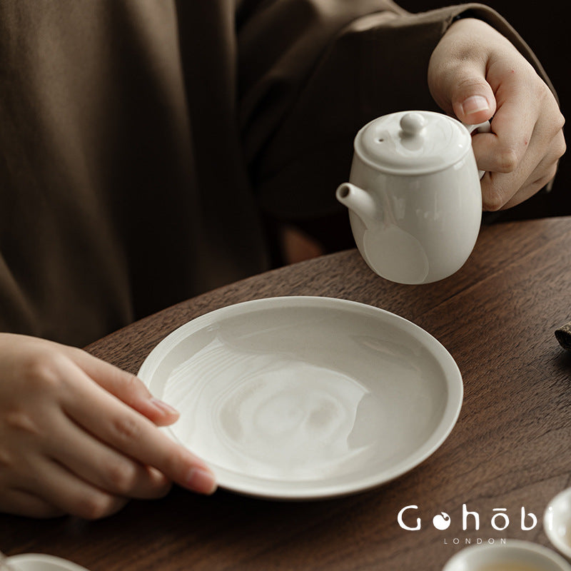 Gohobi Plant Ash Ceramic Pot Base – Multi-Purpose Gongfu Tea Dry Brewing Disc