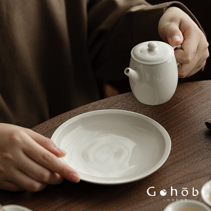 Gohobi Plant Ash Ceramic Pot Base – Multi-Purpose Gongfu Tea Dry Brewing Disc
