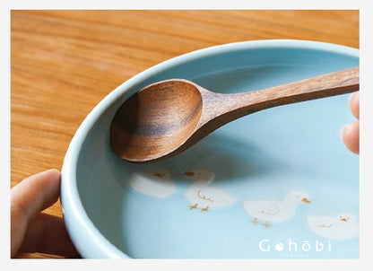 Gohobi White Duck Deep Plate – Cute Ceramic Curry and Dinner Plate [Made in Japan]