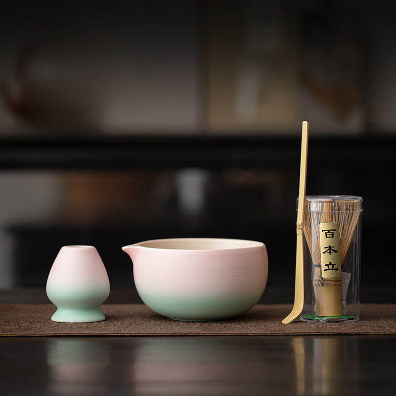 Gohobi Ceramic Matcha Set 043 Pink and Green