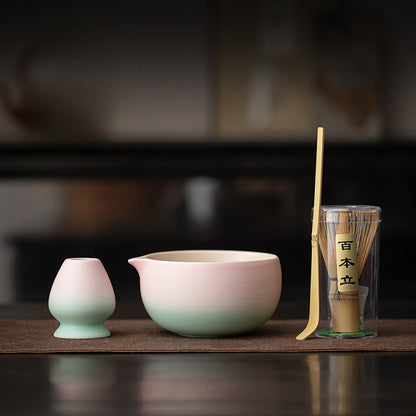 Gohobi Ceramic Matcha Set 043 Pink and Green