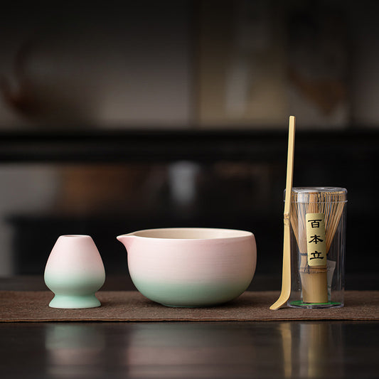 Gohobi Ceramic Matcha Set 043 Pink and Green