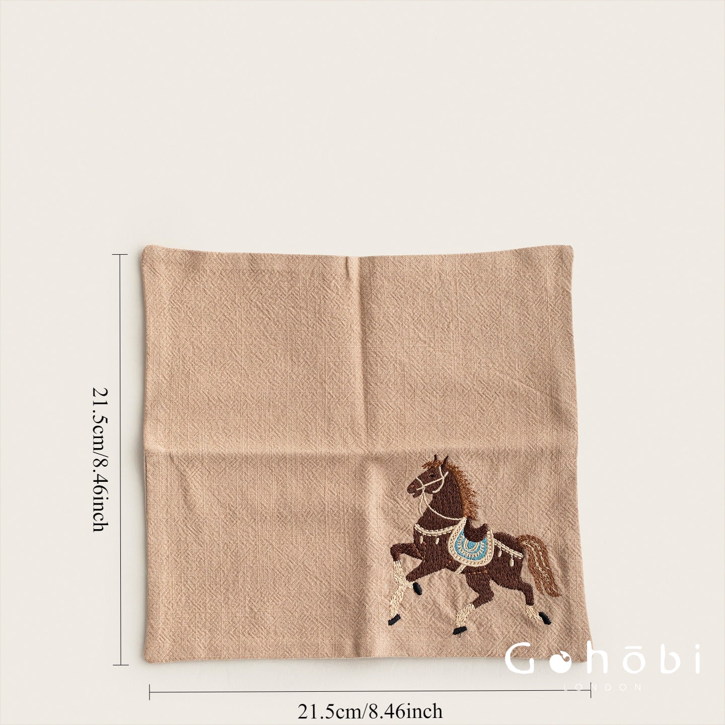 Gohobi Cotton Linen Embroidered Horse Tea Towel – Thick Absorbent Square Tea Cloth