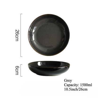 Gohobi Japanese Kiln-Change Ceramic Pasta and Salad Plate