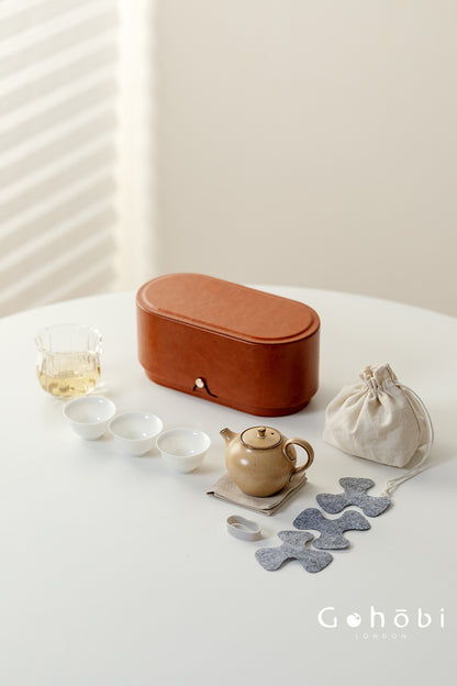 Gohobi Gallery Collection – Portable Gongfu Travel Tea Set with Leather Case