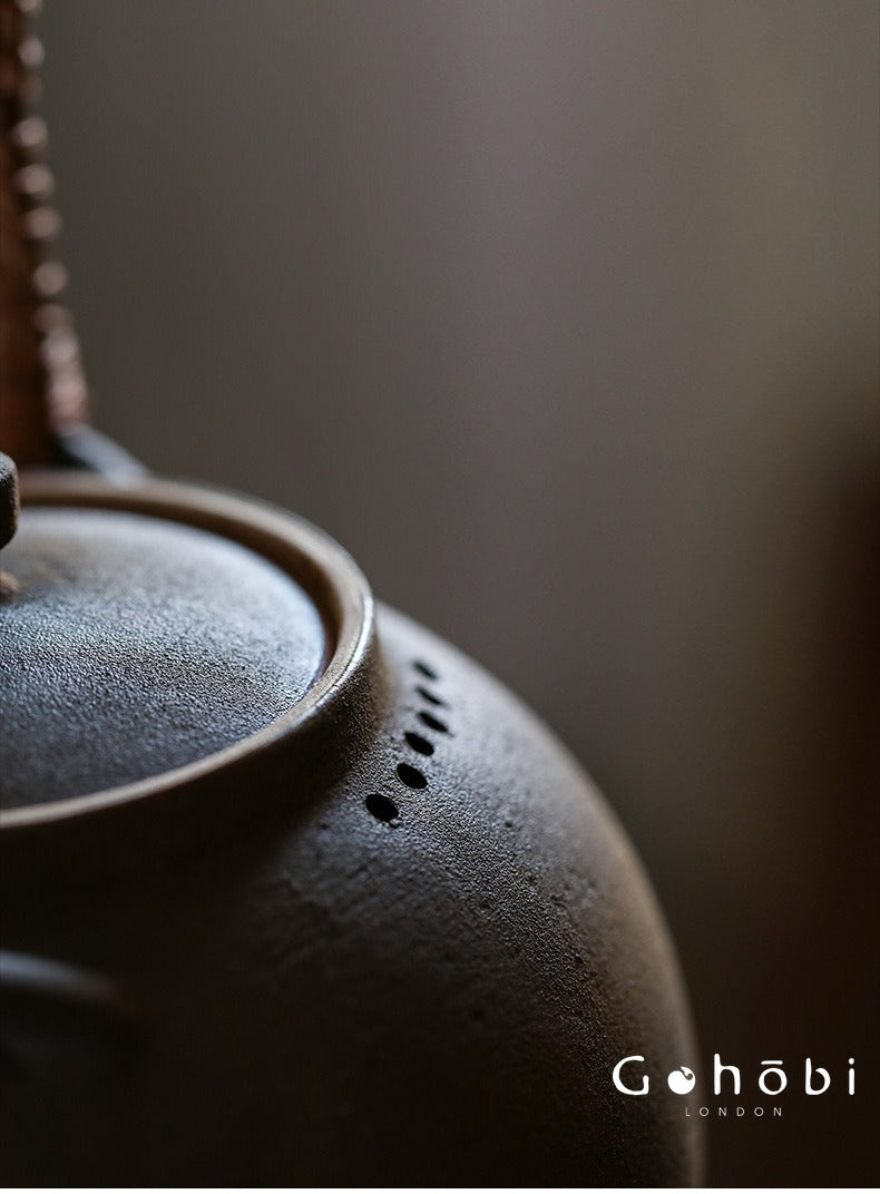 Gohobi Jingdezhen Firewood-Fired Teapot – Raw Ore Old Rock Mud Collector Kettle (1000ml)