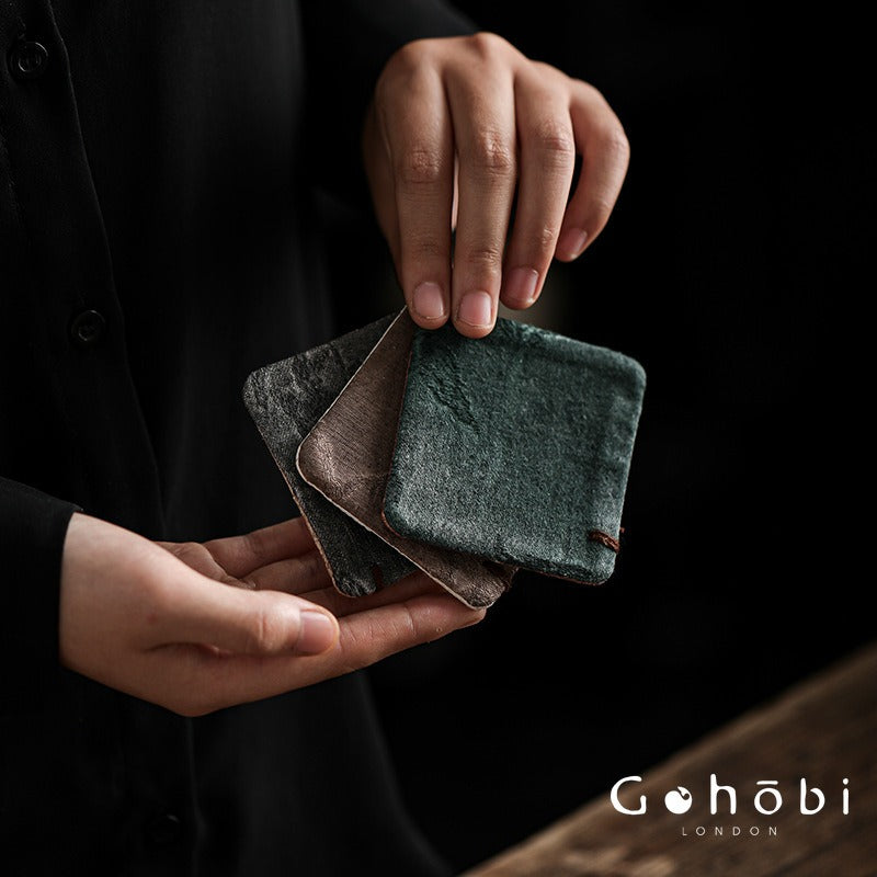 Gohobi Japanese Style Tea Coaster – Retro Fabric Tea Cup Mat for Tea Ceremony