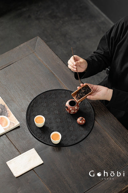 Gohobi Xiangyun Silk Tea Pad – Round Waterproof Tea Pot Placemat for Gongfu Tea Set
